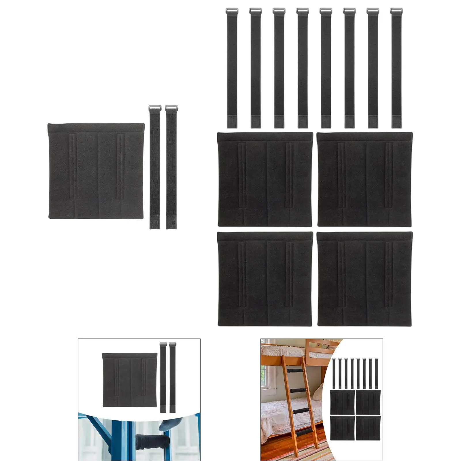 Bunk Bed Ladder Pad Step Pad Soft Padding Comfortable Replacement Safe with 2 Adjustable Straps Ladder Cover for Armrest Bar
