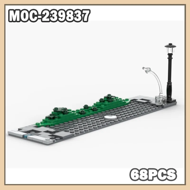 

The Streets Around The House Assembly Brick Street Road Plate Creative Building Blocks Toys DIY Street View 68Pcs