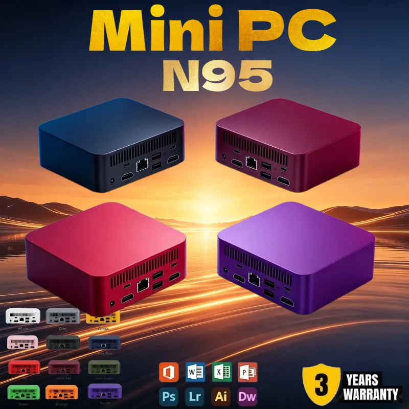 Mini PC Intel Core N95 Compact Small Desktop 16GB RAM Optional 1TB 2TB SSD BT5.2 WiFi6 4K HD Student Learning Office PC