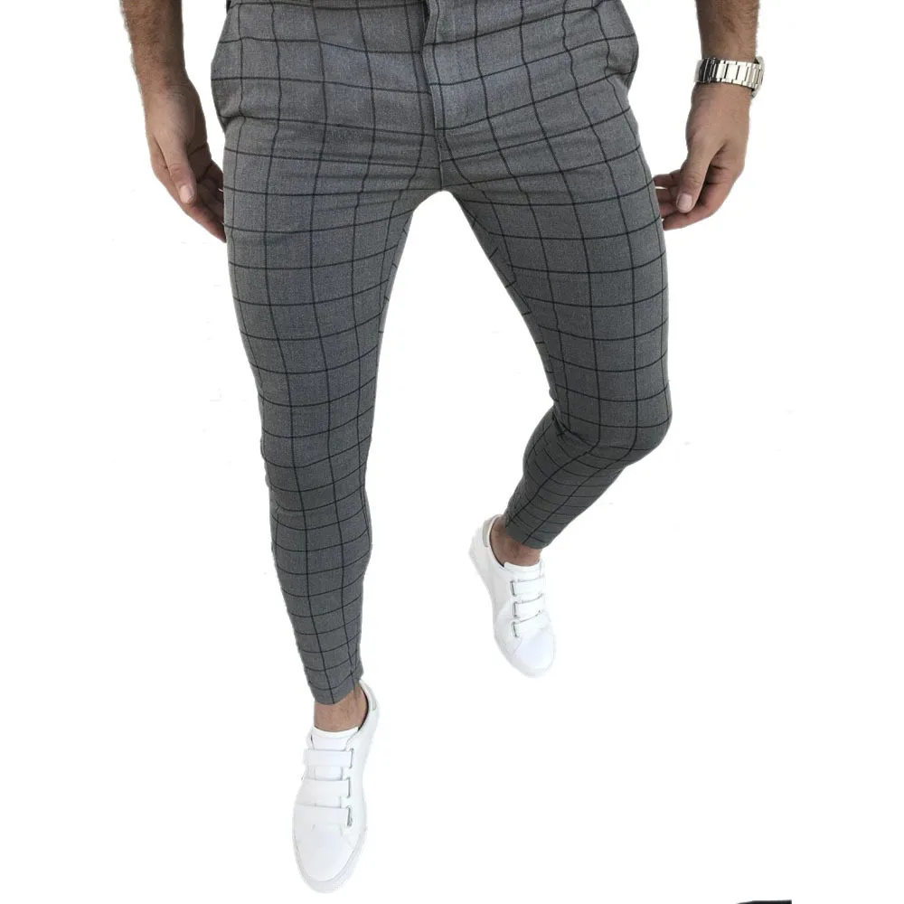 

2025 Hot Sale Trendy Fashion， Men's Winter New Plaid Casual Versatile， Slim Fit ，Pencil Pants мужские брюки вельветовые。