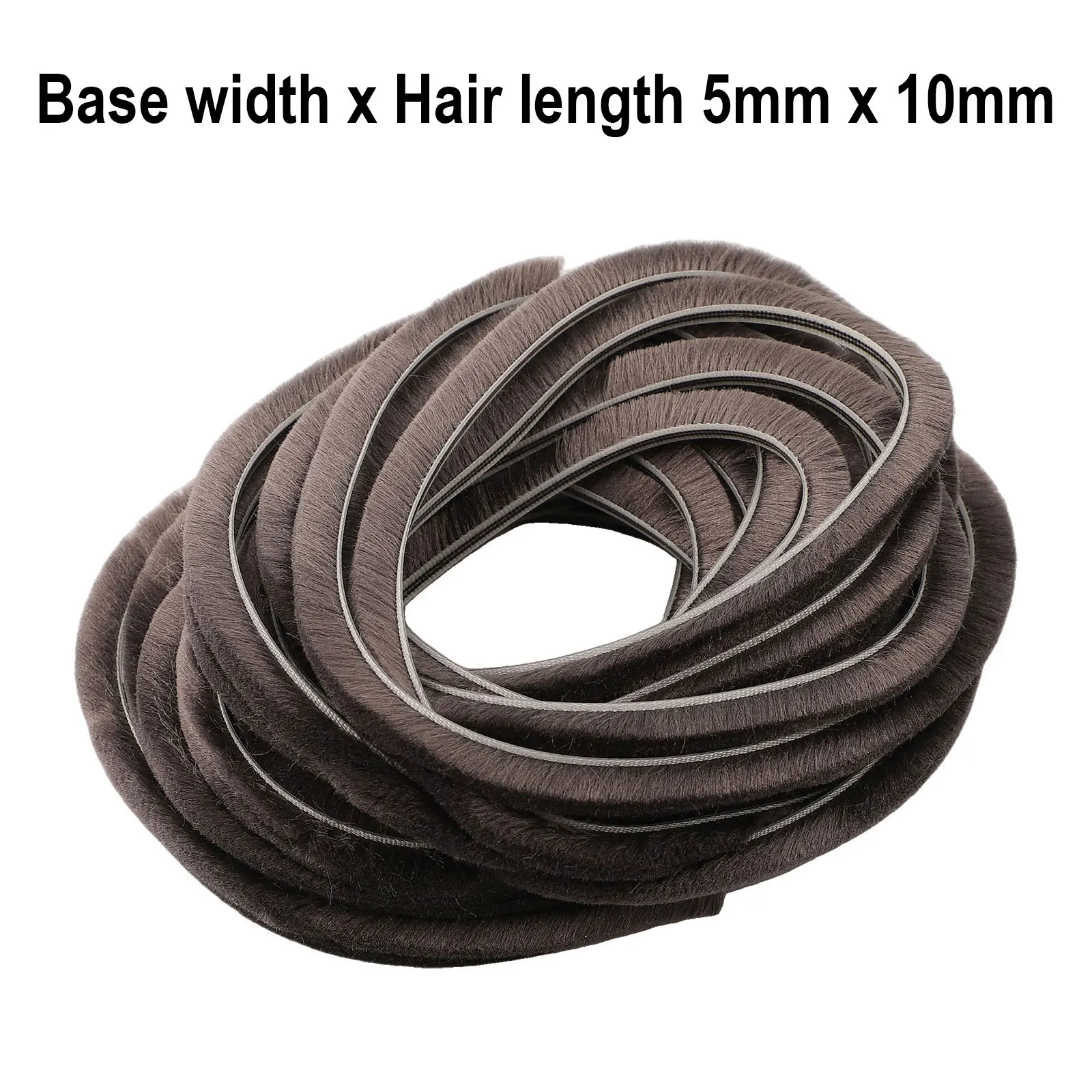 10M Hairy Seal Brush Seal Strip 5*10mm/5/12mm Pile Casement Sliding Door Weather Strip Draught Excluder Wind-proof Strip Gasket