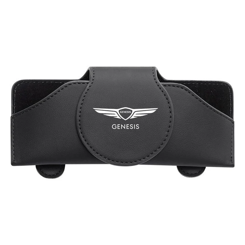 New Leather Car Glasses Case Sunglasses Storage Box Clip For Genesis Essentia G70 GV80 G90 GV90 GV60 X G80 GV70 Auto Accessories