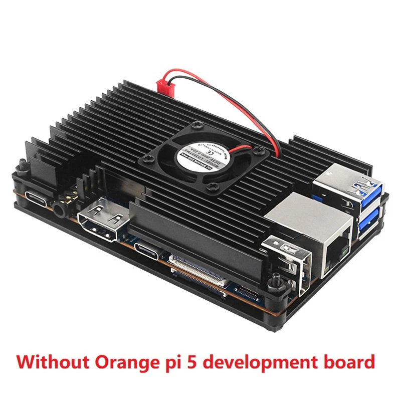 For Orange Pi 5 Aluminum Alloy Protective Case With Cooling Fan Heat Sink Passive Active Cooling Radiator Metal Case