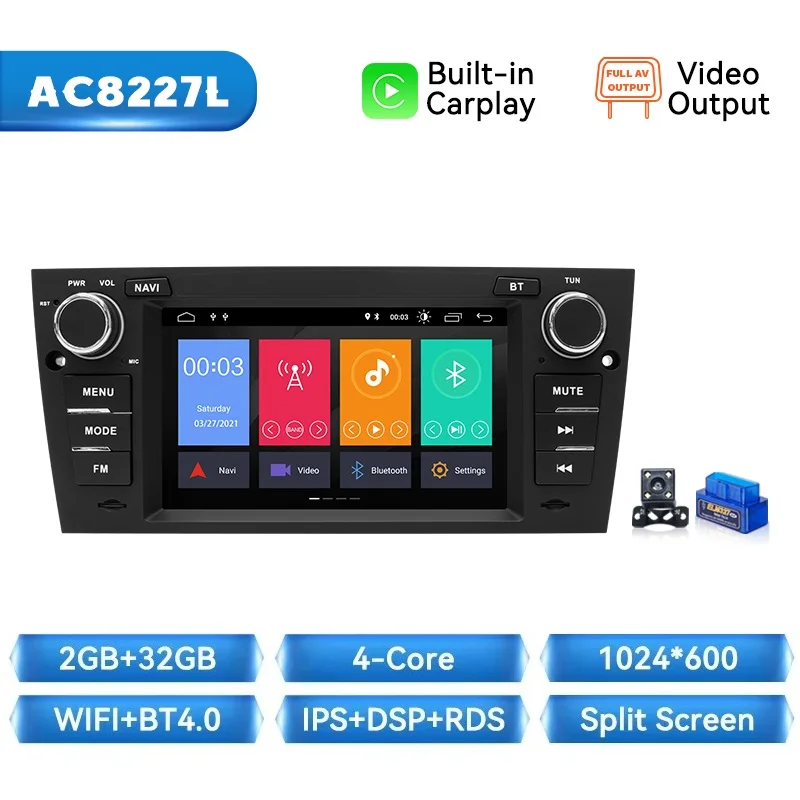 Android 14 Draadloze Carplay AI Voice Auto Multimedia Speler Voor BMW E90/E91/E92/E93 8 GB 128 GB Radio Navigatie DSP GPS 4G Wifi