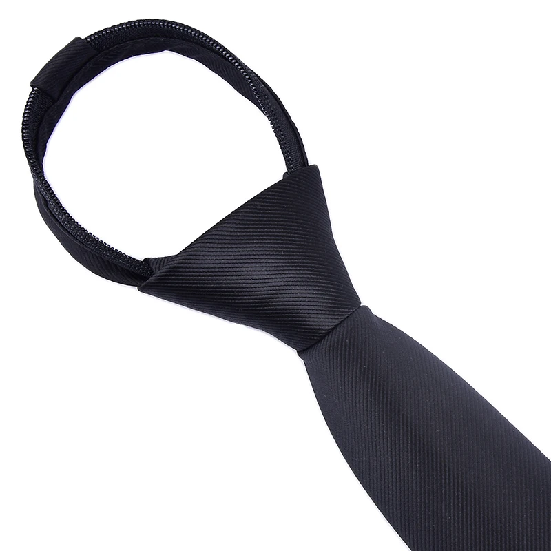 Fashion Zipper Neck Tie 5cm Slim Narrow For Men and Women Lazy Ties Easy To Pull Neckwear Korean Style Wedding Party