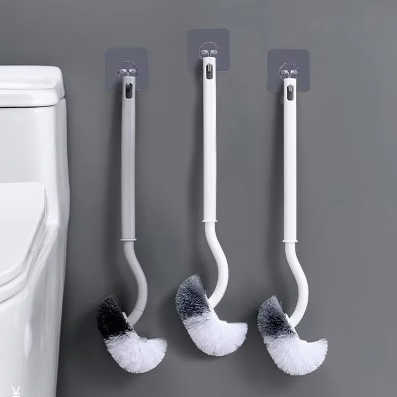 S-shaped Wall Mounted Toilet Brush, Corner Hole Brush, Soft Bristles, Household Items, Cleaning Tools, Accessories