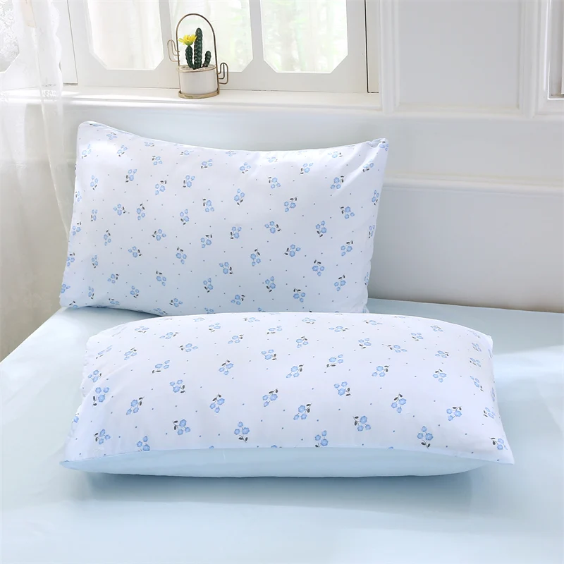 2025 ربيع جديد غطاء سرير صغير طازج فئة أ غزل مزدوج مطبوعة محبوك القطن 3-4 مجموعات ورقة المخدة غطاء لحاف الفراش #4