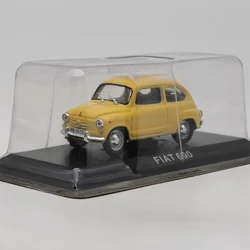 Diecast 1:43 Scale Fiat 600 Alloy Vehicle Model Finished Simulation Collection Decoration Gift Toys Display