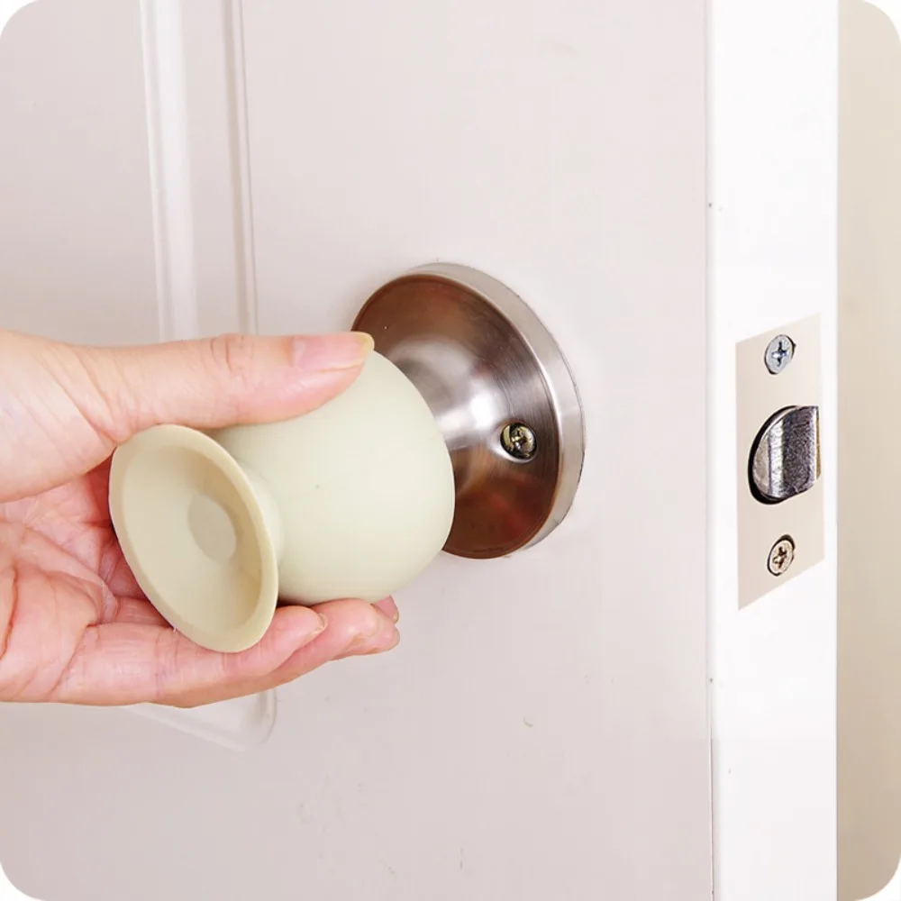 

Silicone 1Pcs Suction Cup Anti-slip Mute Baby Safety Supplies Door Knob Cover Door Handle Bumper Wall Protector Crash Pad