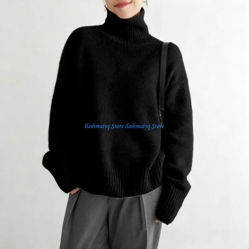 573B Turtleneck Sweater 2026 Fall Winter Thick Knitted Pullover Trendy Jumper Top 5