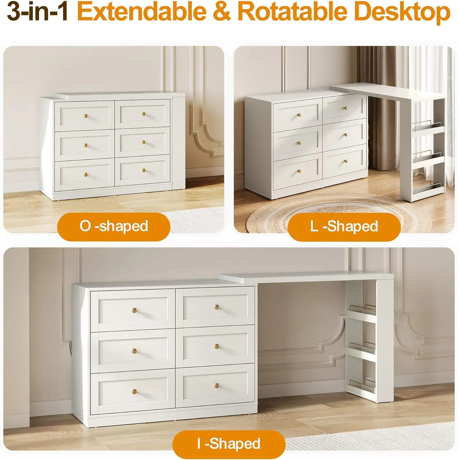 Extendable Dresser Desk Review: How This 76-Inch Vanity Combo Transformed  My Small Bedroom Into a Functional Luxury Space