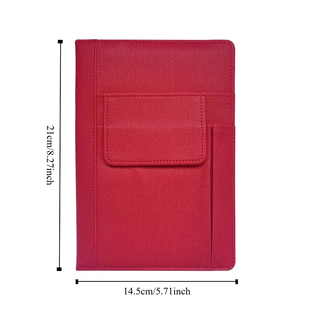 Cuaderno multifunción A5 con bolsillo, lista de tareas Retro, libro de minutos de reuniones, diario, suministros escolares, cuaderno de cuero PU para niñas