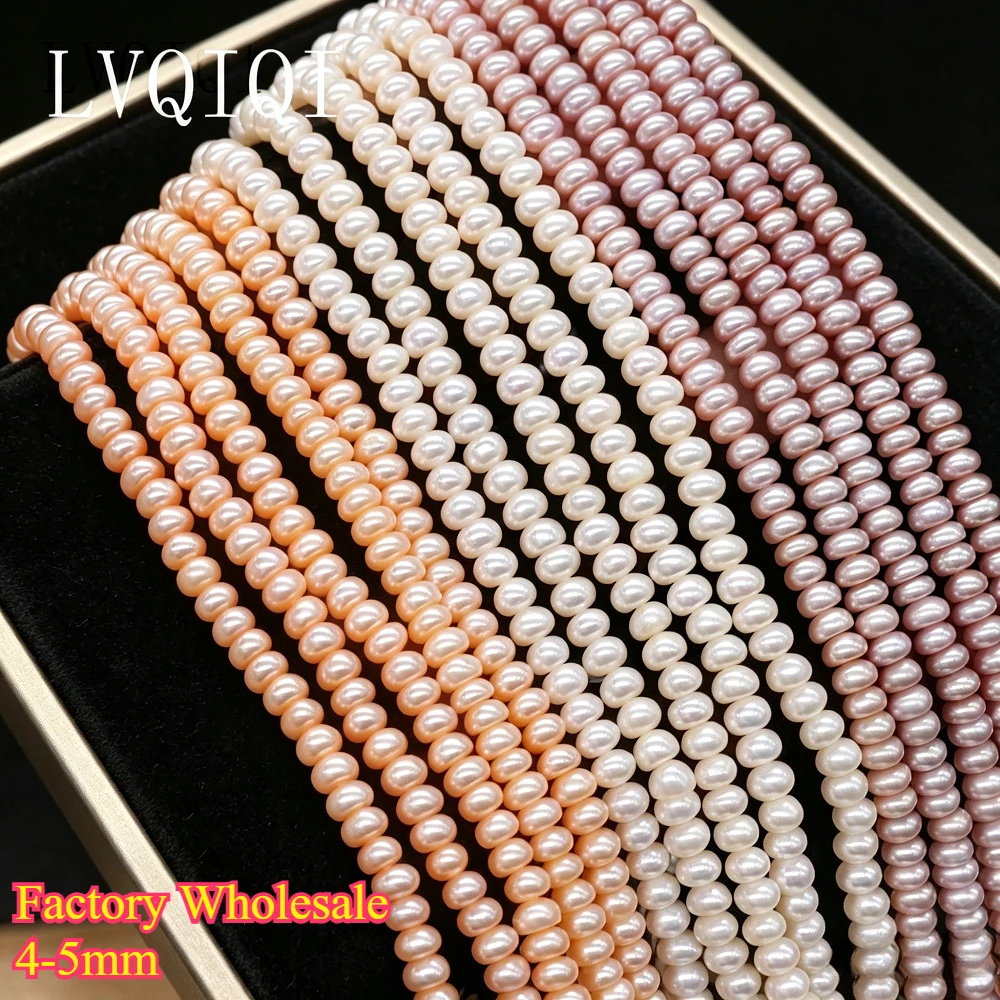 

4-5mm Natural Freshwater Pearl White Orange Purple Abacus Loose Spacer Bead for DIY Jewelry Making Necklace Bracelet Accessories