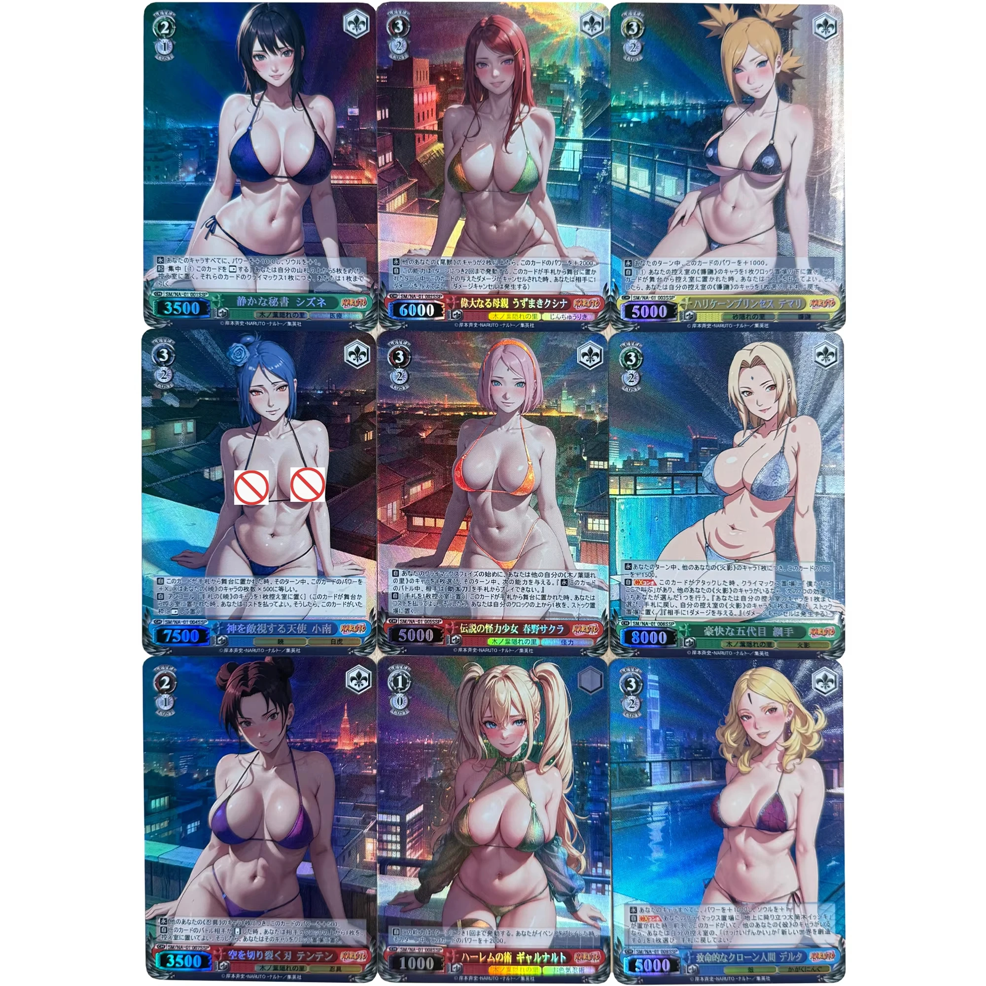 5 قطعة/المجموعة DIY ACGLive2D ناكانو ميكو ونينو ملابس السباحة سلسلة حك بطاقات فلاش لمجموعة أنيمي الكلاسيكية هدية لعبة