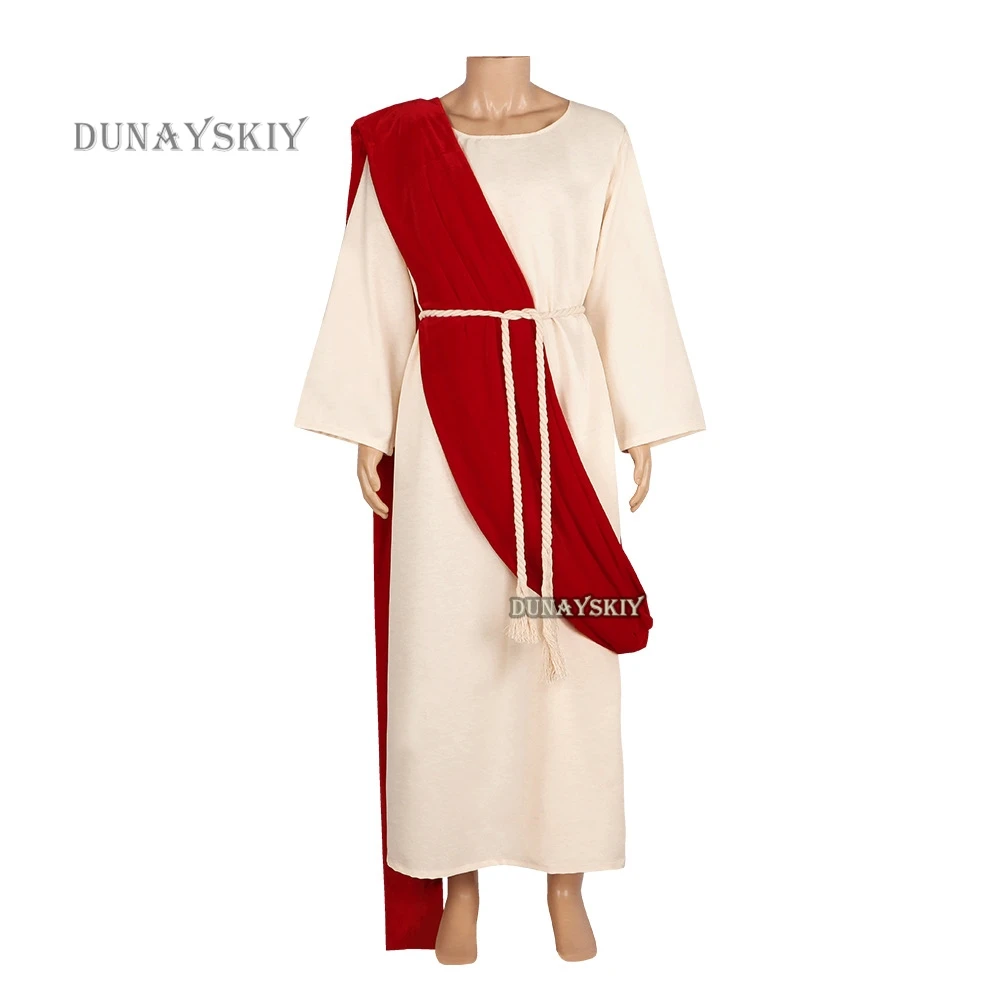 Monaco sacerdote romano gesù cristo Halloween Anicent Costume greco religione per adulti Nun Toga Gown Robe Catholic Outfit For Men