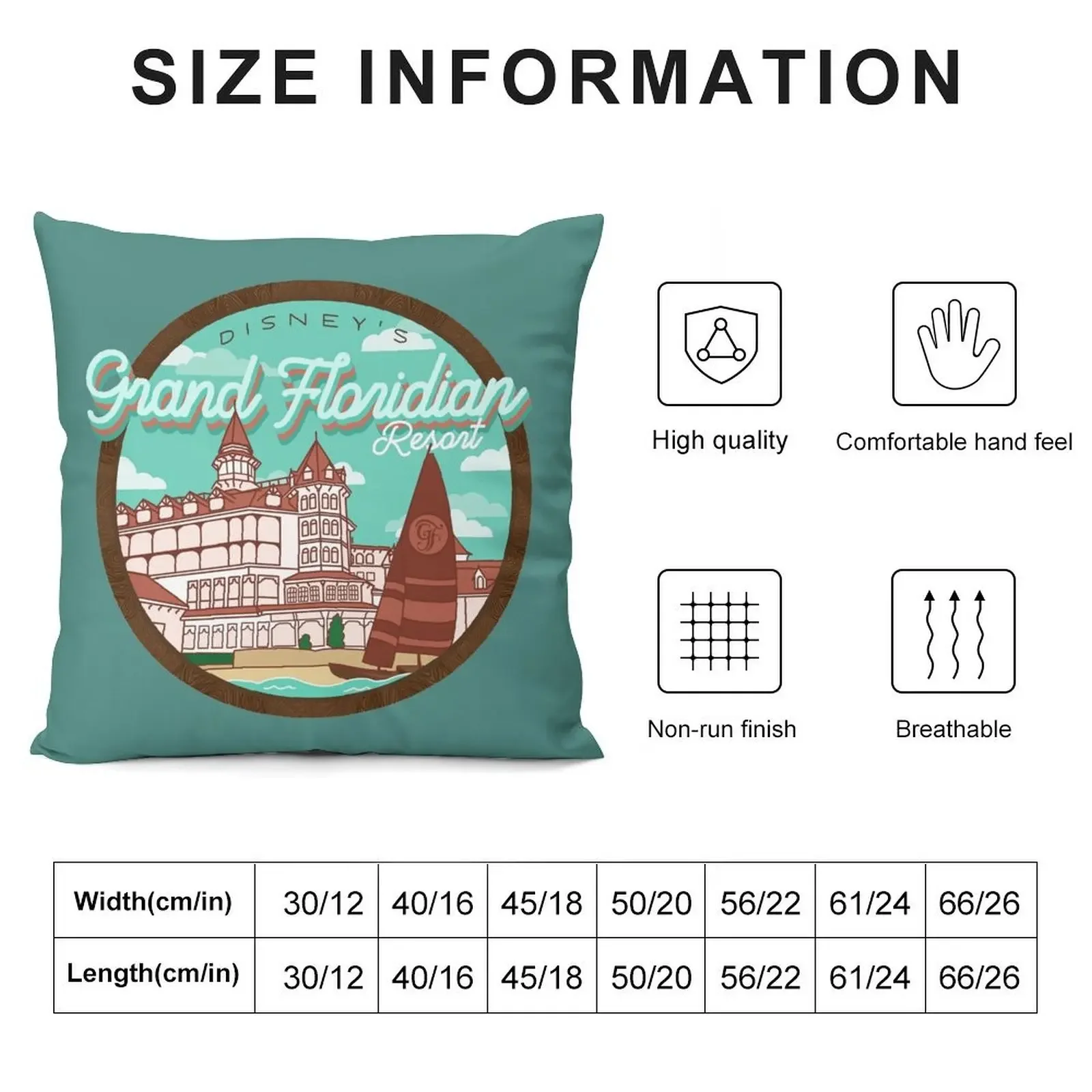 Grand Floridian Throw Pillow Sofa Cover Decorative Cushion Cover pillow