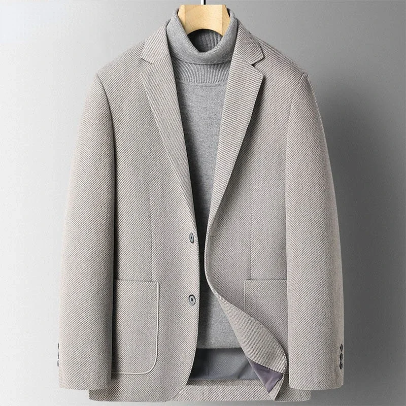 

Men Winter Autumn Wool Blazer Jacket Slim Fit Outwear Turn-down Collar Casual Woolen Coat Asian Size High Quality New