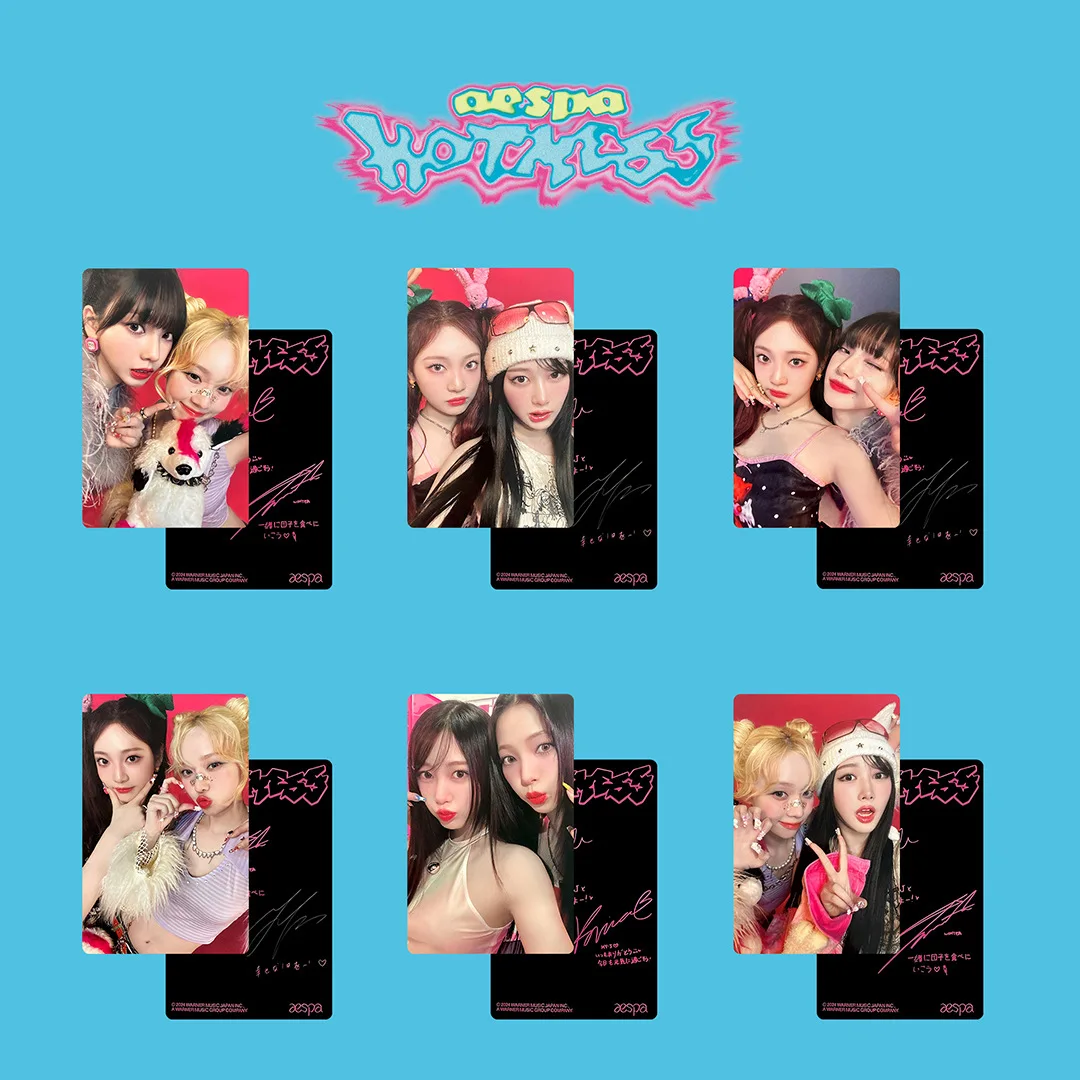 4/6Pcs/Set Girl Idol Group New Album Hot Mess Series Lomo Cards NINGNING WINTER KARINA GISELLE HD Printed Photocards Fans Gifts