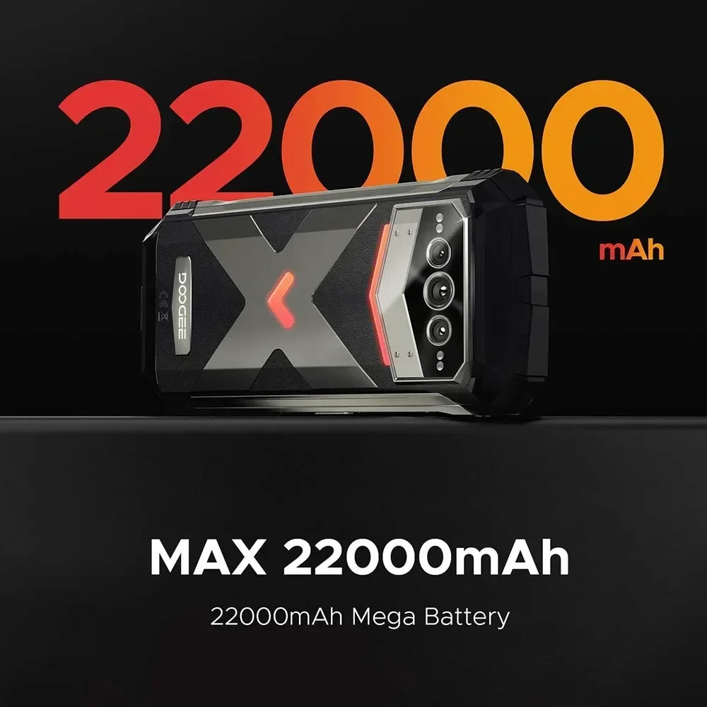 Versão global doogee v max plus telefone robusto 6.58 "120hz 36gb (16 +20) 512gb 200mp ai câmera 22000mah efeito de iluminação android 14