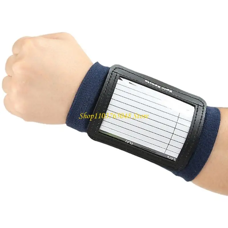 R53E Adjustable Football Wristbands Quarterback Playbook Wristband with 2 Window