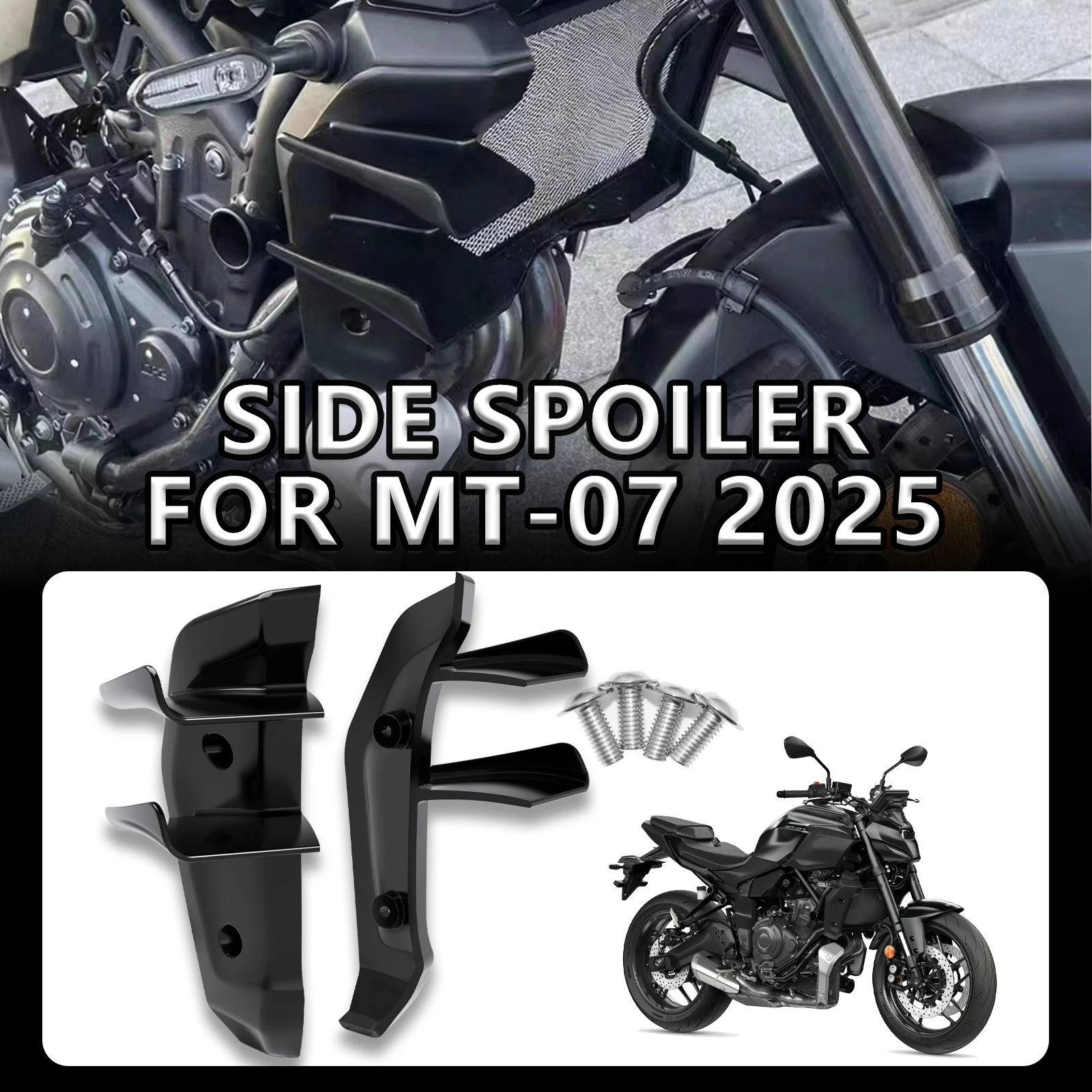 

For Motorcycle Accessories Side Wing Side Front Spoiler Lower Winglets Aerodynamic Fixed Wings MT07 2025 MT-07 2025 mt07