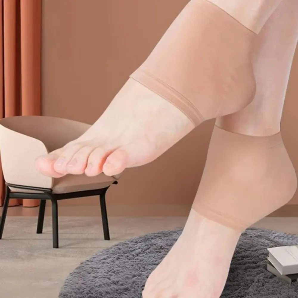 1 ペア角質除去シリコンヒール保護カバーひび割れ防止痛み緩和フットケアソックス再利用可能な抗ひび割れパッド