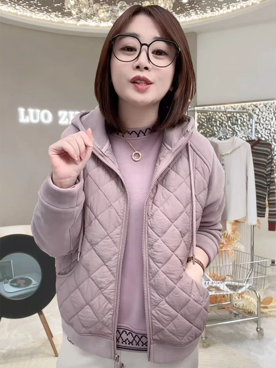 

Winter New plus Cotton Thi Warm Cotton Jaet Women Design Sense Match All Loose Slimming Hat Hooded Top Coat