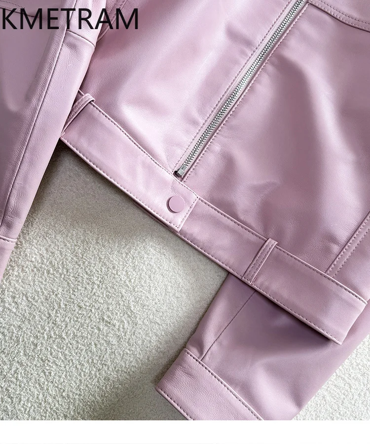 100% strato superiore giacche di pelle di pecora donna colletto alla coreana giacca corta in vera pelle 2025 nuovo in capispalla autunno abbigliamento donna onderات