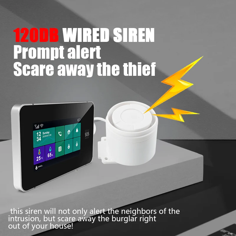 Mini Verdrahtete Sirene 120dB Laut Horn Wireless Home Für Wireless Home Alarm Security System G60 G20 G13 PG103 PG105