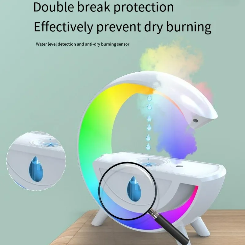 New Big G Anti gravity Humidifier LED Colorful Atmosphere Home Fog Capacity Desktop Office Bedroom Creative USB Air Drops