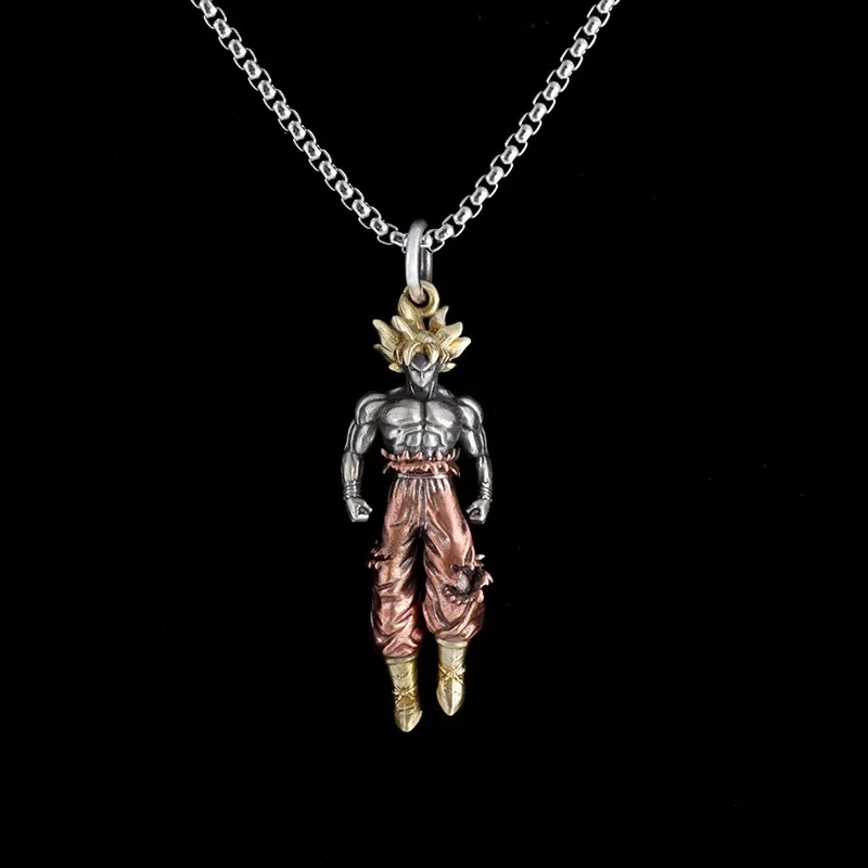Dragon Ball Z Super Saiyan Son Goku Alloy Electroplate Necklace Personality Pendant Hip Hop Sweater Chain Comic
