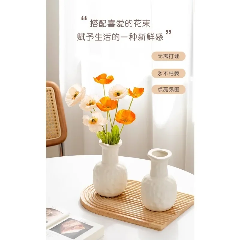 ins style tulip simulation flower fake flower decoration high-end vase ornament dining table home decoration flower-free