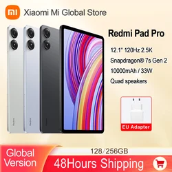 Глобальная версия Xiaomi Redmi Pad Pro Mi Tablet 12,1 дюйма, 120 Гц, 2,5K, дисплей, 33 Вт, быстрая зарядка, аккумулятор 10000 мАч, Snapdragon 7s Gen 2