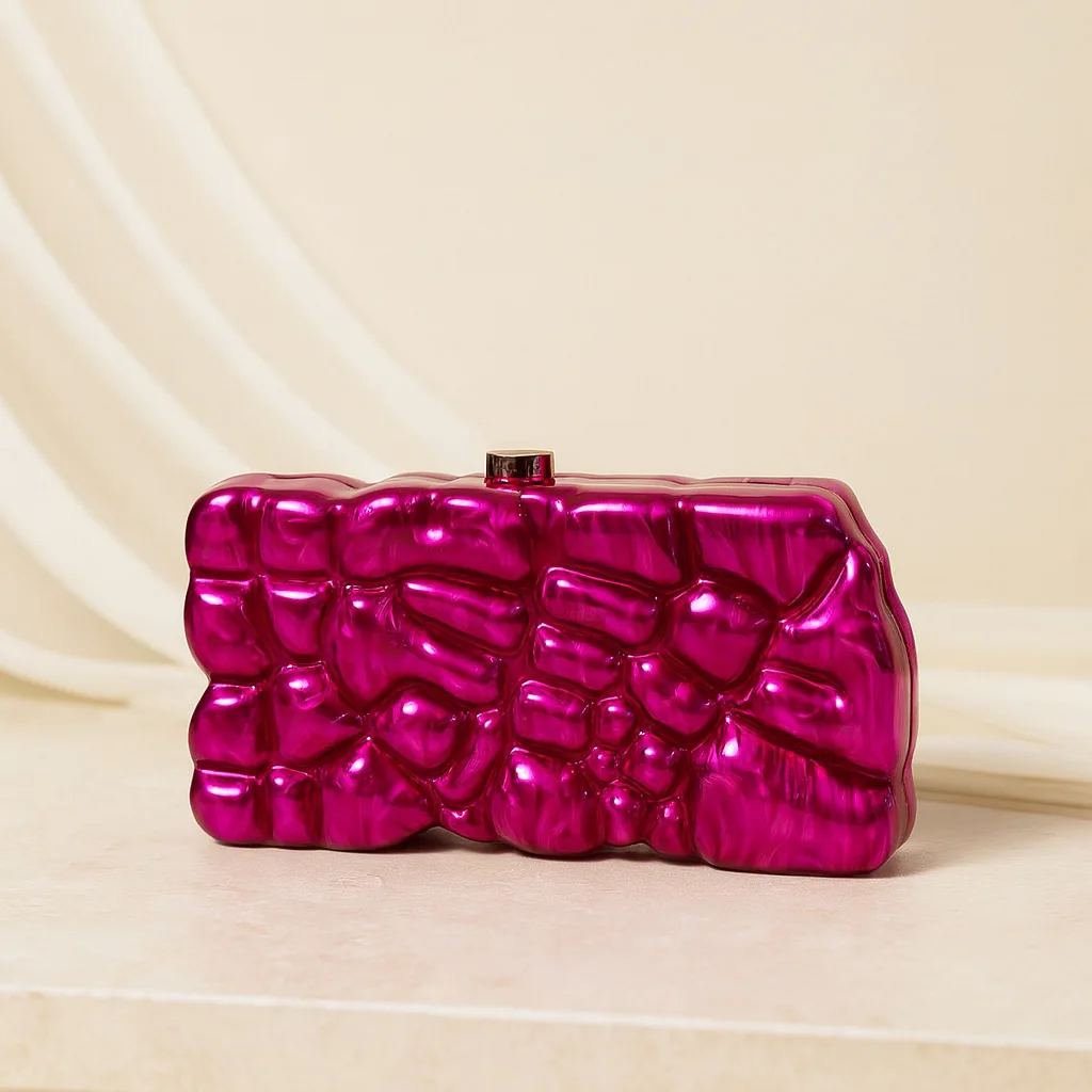 Neue Schulter-Umhängetasche, speziell geformte Muschel-Acryl-Tasche, modische Clutch-Tasche für Hochzeiten und Abendessen. – Detail 6