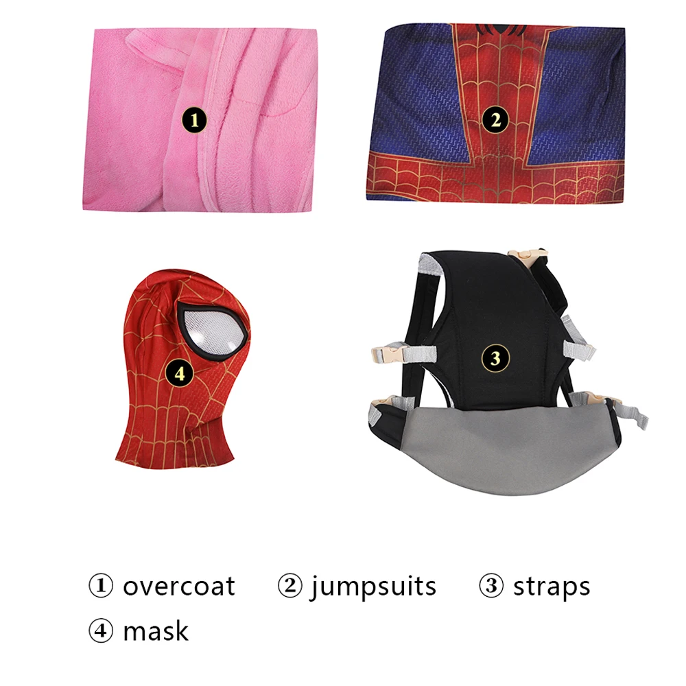 New Zentai Bodysuit Cosplay Costume Movie Spider Across Verse Peter Parker Suit Coat Jumpsuit Halloween Costume