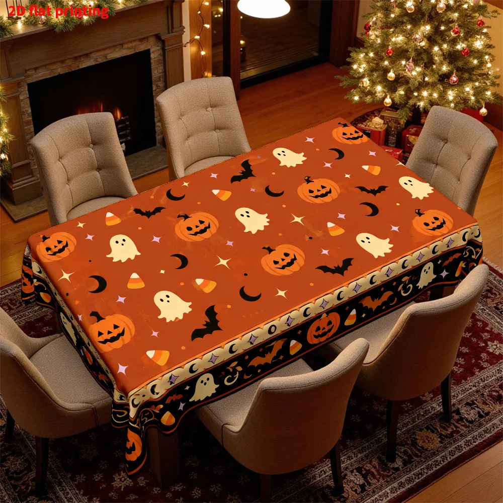 One piece, 2D flat printing, Halloween-themed printed tablecloth, tablecloth for adding tableware to the dining table.zyc