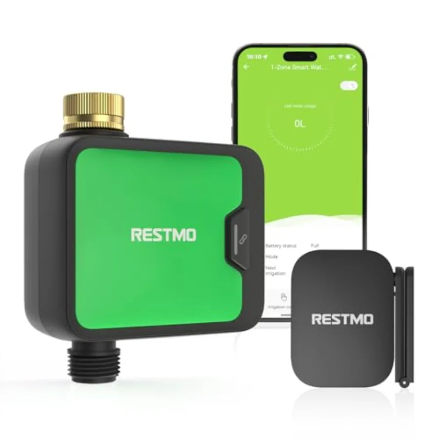 Smart WiFi Water Timer for Garden Hose Sprinkler: Brass Inlet APP Control Rain Delay/Manual/Automatic Modes Quantity or Timed I