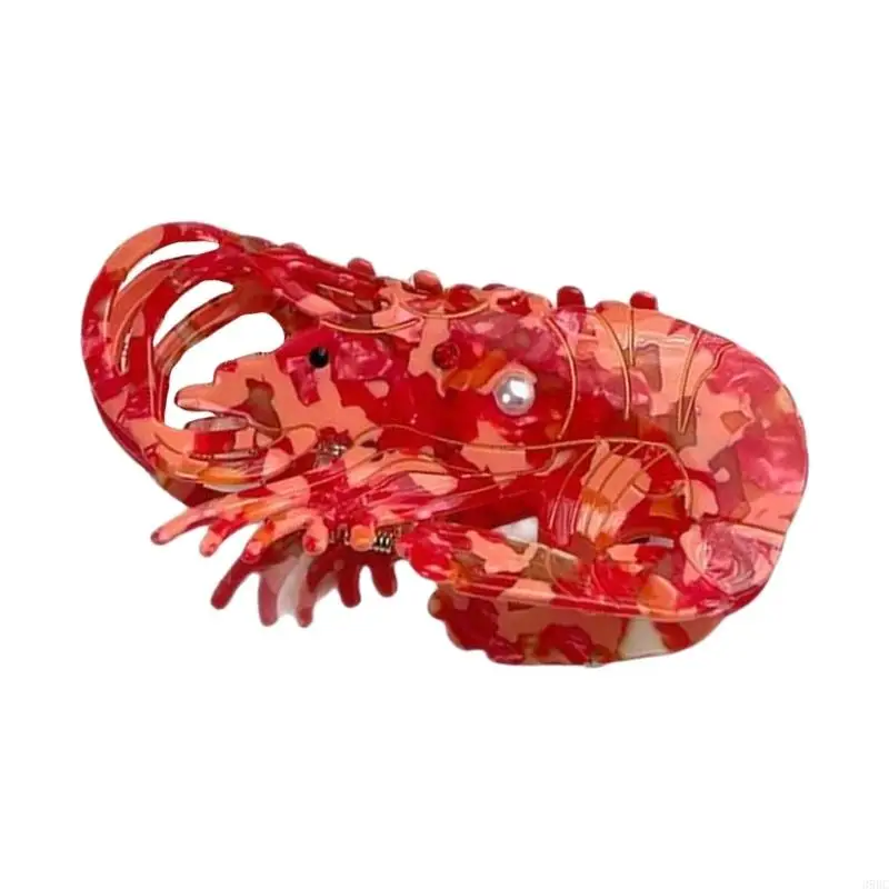 

39BC Lightweight Acetate Hair Claw Clip Women Girls Hair Accessories Animal Lobster Design Delicate Hair Grip