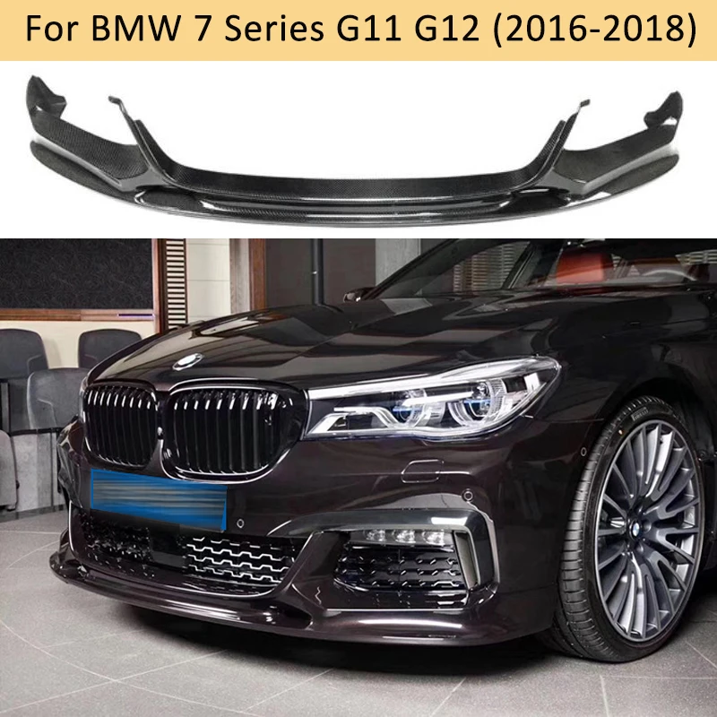 Carbon Fiber Front Lip Spoiler Bumper Chin Protector FRP 3D Style For BMW 7 Series G11 G12 730i 740i M760 M Sport 2015-2018