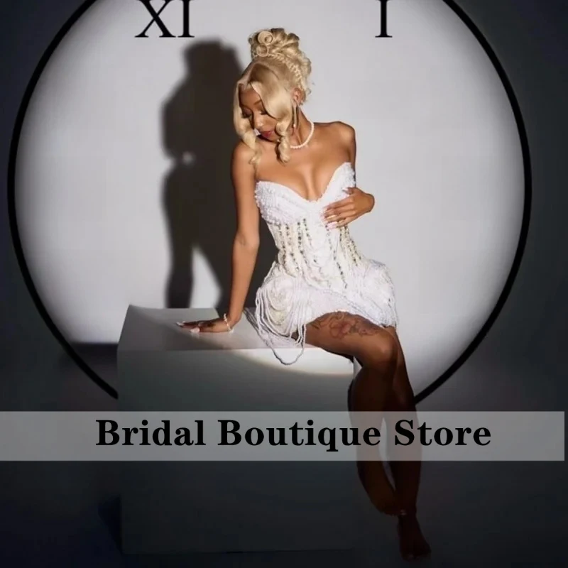 

Luxurious Peals Birthday Party Dresses For African Girls Short Sweetheart Cocktail Dress Prom Gowns Vestidos De Festa Customized
