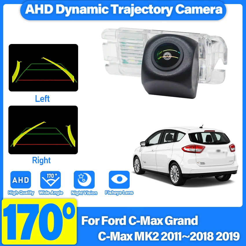 

Камера заднего вида CCD HD AHD «рыбий глаз» для Ford C-Max Grand C-Max MK2 2011-2019, для автомобильного монитора