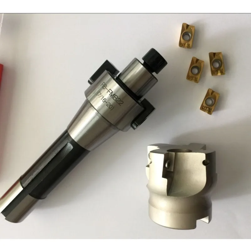 Milling Tool Holder Set R8‑FMB22‑7/16 Inch With 400R Cutter Head And 4Pcs APMT1604 Inserts For CNC Milling Lathe