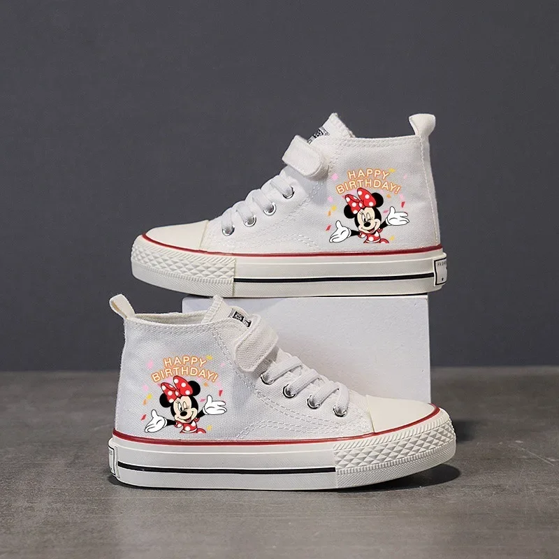 Mickey Mouse Clubhouse Love Girl Boys Kids Shoes disney High-top Low Canvas shoes Casual Cartoon comfort Children Print Shoes 36