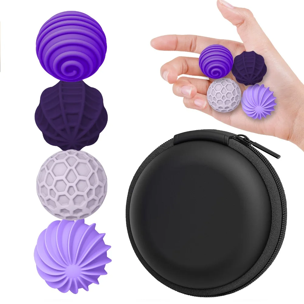 

4Pcs Silent Magnetic Fidget Balls Attraction Textures Silicone Shell Silicone Fidget Balls Anti-Stress Stress Relief Balls