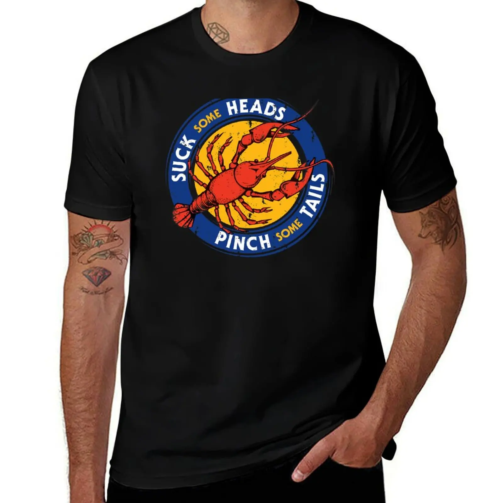 Suck Heads Pinch Tails - Distressed T-Shirt Basic Comfort Fit for Men T-Shirt