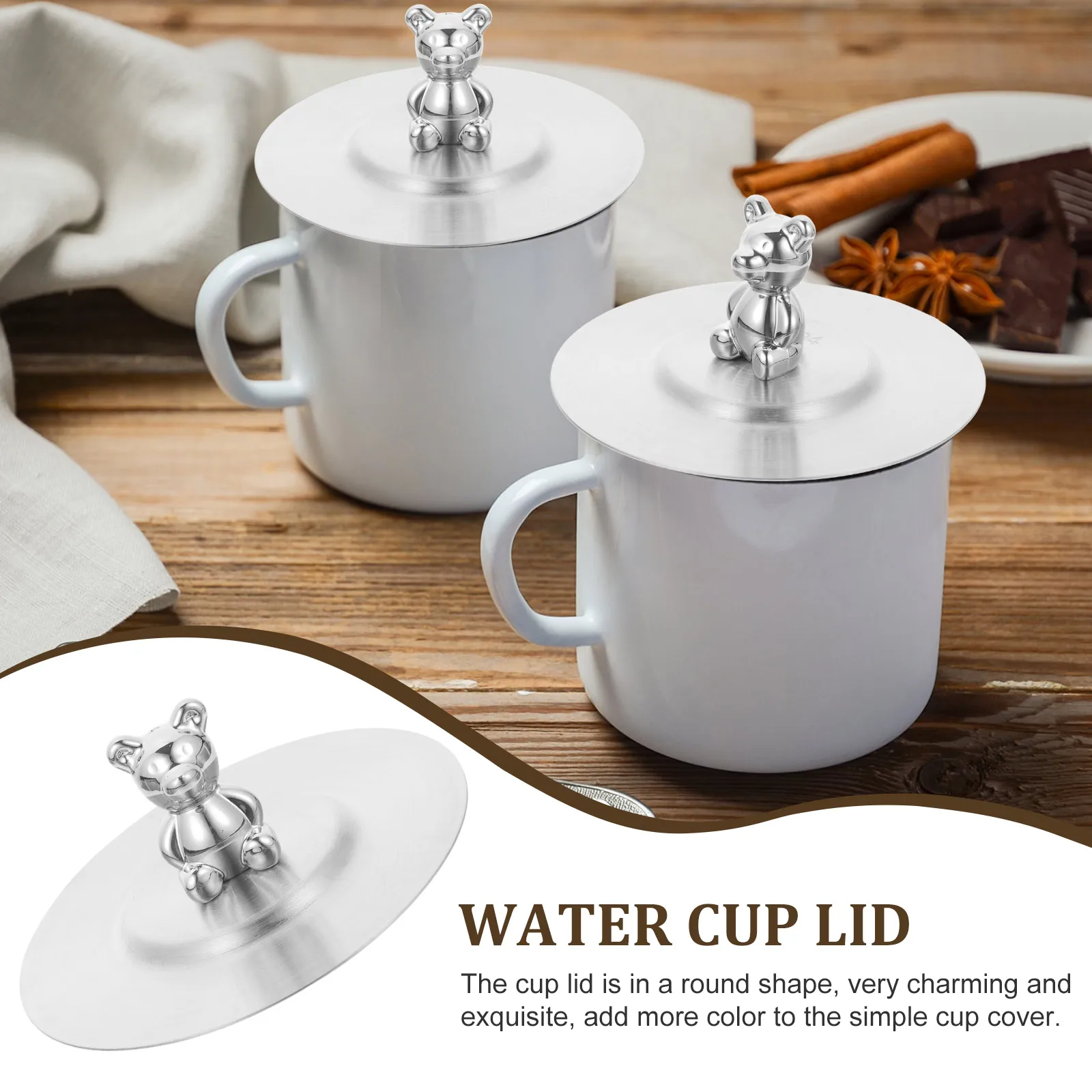 

Dust Cover Insulated Adorable Mug Lid Cup with Lids Steel Covers Stainless Easy to Clean