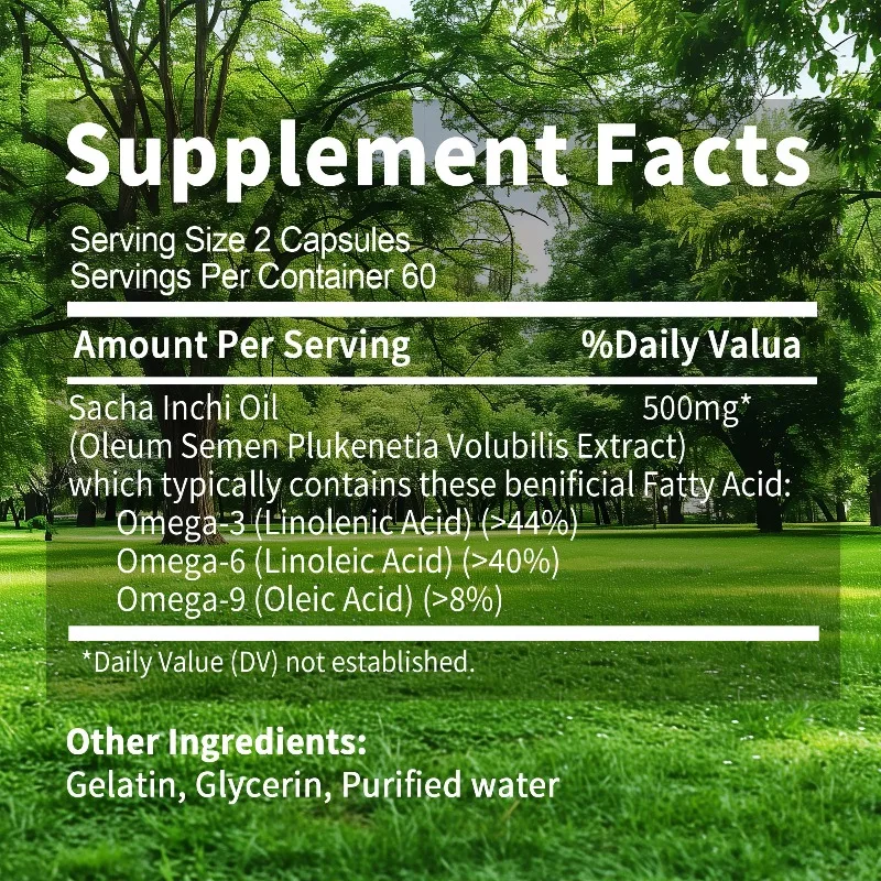 Sacha Inchi Oil Supplement - Helps Lower Cholesterol, Promotes Brain and Joint Health, Improved Memory and Cognitive Function