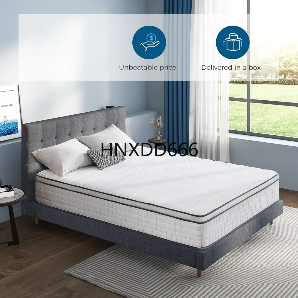 

10 inch double hybrid mattress, cool memory foam with motion isolation, individually wrapped coil, support and decompression
