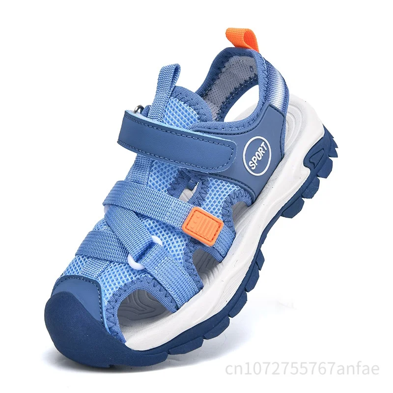 

Летние дышащие спортивные сандалии для мальчиков, повседневная уличная пляжная обувь, удобные детские модные нескользящие сандалии на мягкой подошве для прогулок