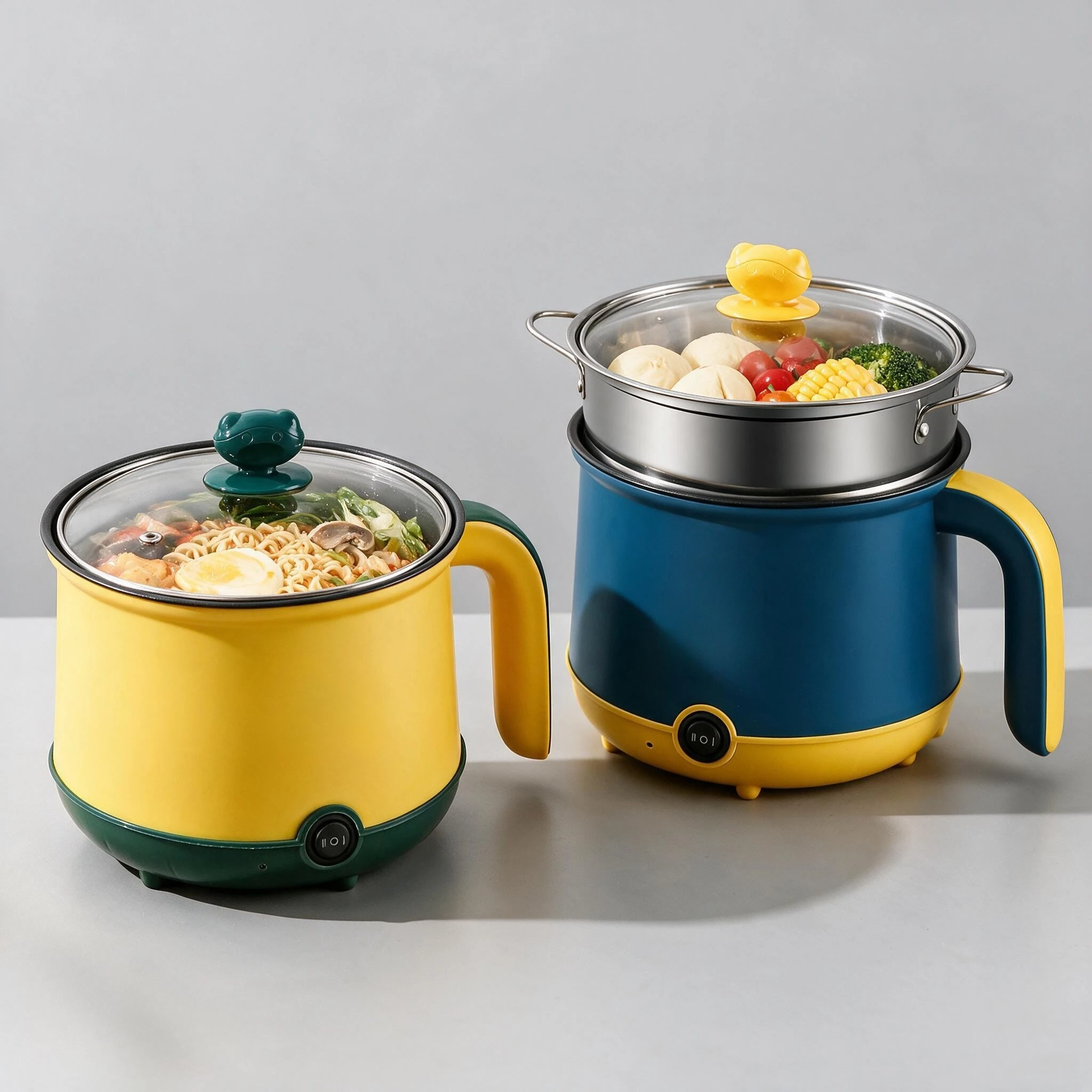 2026 New Upgrade 1.8L Mini Electric Hot Pot 2 Gear Electric Cooking Pot Non-stick Noodles Cooker Dry Protection for Ramen Soup